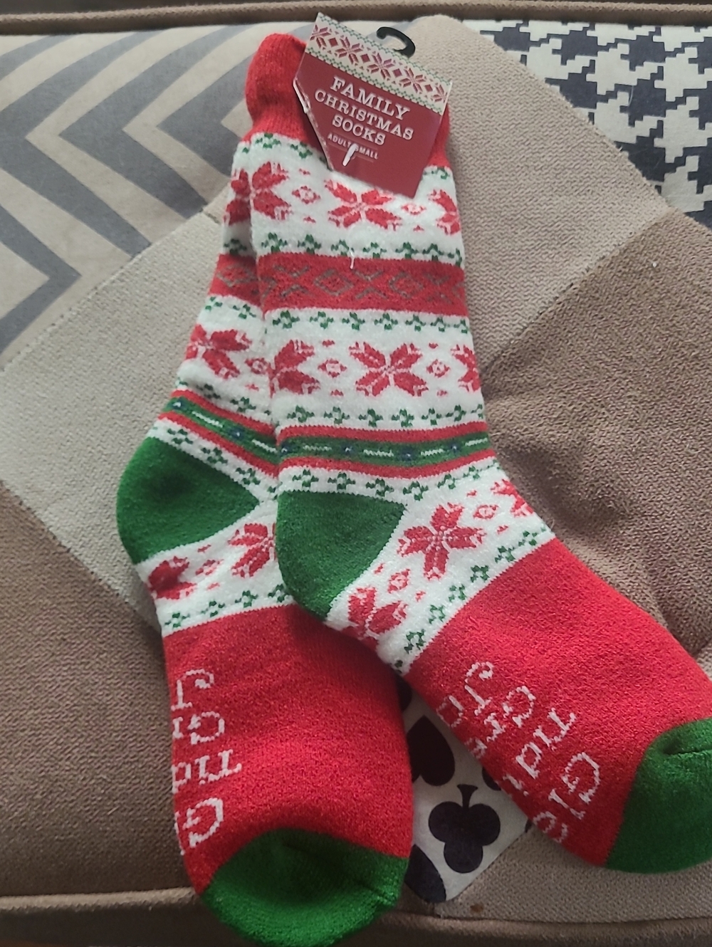 - Red & Green Holiday Crew Socks